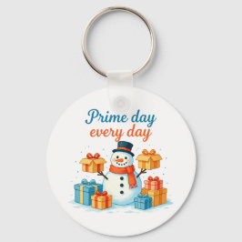Prime Day Every Day, Snowman holding gifts Holiday キーホルダー