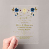  Primera Comunión Boys Twin First Holy Communion アクリル招待状 (インサイチュ (ポータブル))