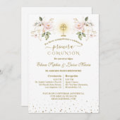 Primera Comunión Girls Twins First Holy Communion  招待状 (正面/裏面)