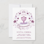 Primera Comunión Invitación -スペイン語、女の子 招待状 (正面)