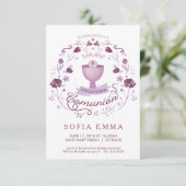 Primera Comunión Invitación -スペイン語、女の子 招待状 (スタンド正面)