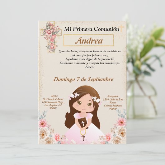 Primera Comunión para niña  招待状 (スタンド正面)