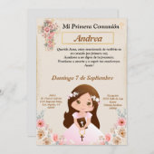 Primera Comunión para niña  招待状 (正面/裏面)