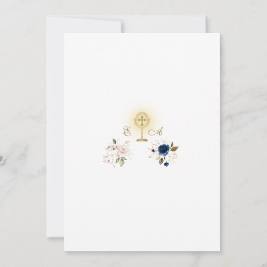  Primera Comunión Twins First Holy Communion 招待状 (裏面)