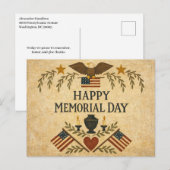 Primitive Americana Memorial Day  シーズンポストカード (正面/裏面)