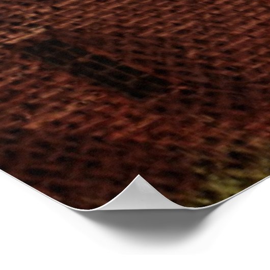 Primitive burlap country farmhouse red barn ポスター (角)