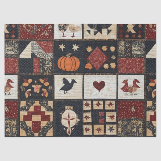 Primitive Farmhouse Appliqué & Geometric 薄葉紙 (正面)