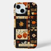 Primitive Folk Art Quilt Pattern | Rustic Autumn Case-Mate iPhoneケース (裏面)