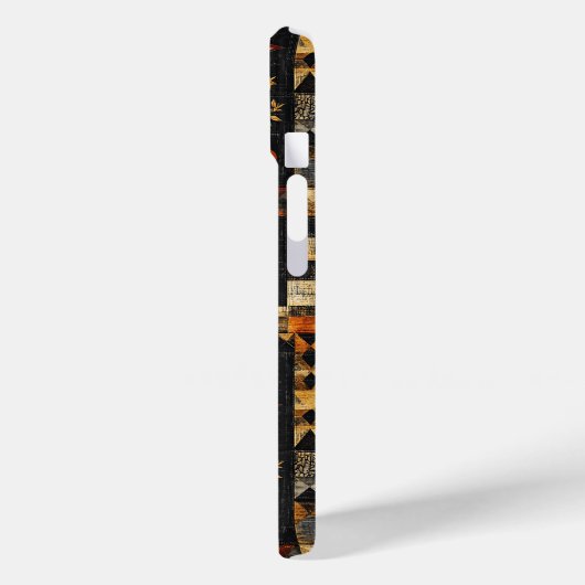 Primitive Folk Art Quilt Pattern | Rustic Autumn Case-Mate iPhoneケース (裏面 / 左)