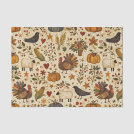 Primitive Folk Art Thanksgiving 薄葉紙