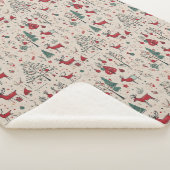 Primitive Reindeer Christmas Blanket | Folk Art シェルパブランケット (3/4)