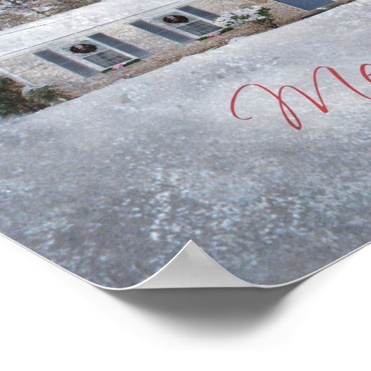 Primitive Winter Snow Country Rustic Open House ポスター (角)