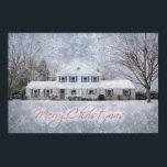 Primitive Winter Snow Country Rustic Open House ポスター<br><div class="desc">An original fine art photograph by Shelley Neff Design and Photography featuring a Greek Revival architectural style home decorated and illuminated for the Christmas holiday season with wintry snow scene. Looks perfect on any product but especially on holiday greeting cards with matching postage, tissue paper, wrapping paper, gift tags, paper...</div>