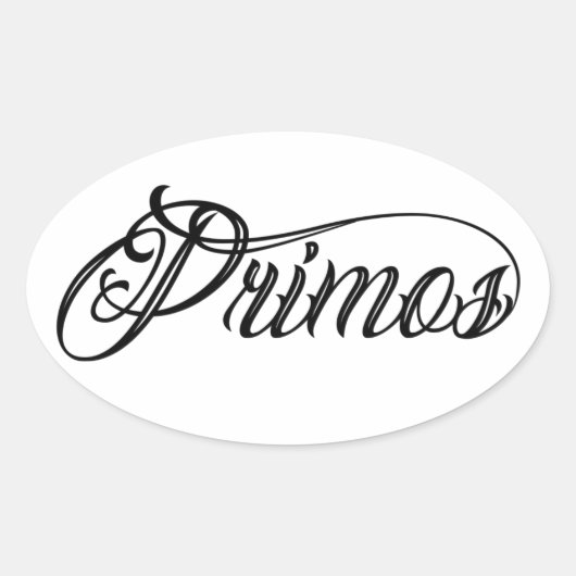 Primos Tattooスクリプトステッカー 楕円形シール (正面)
