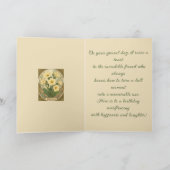 Primrose February Birthday Flowers Art Nouveau Sty カード (内部)