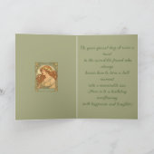 Primrose Flowers Art Nouveau Style February Birthd カード (内部)