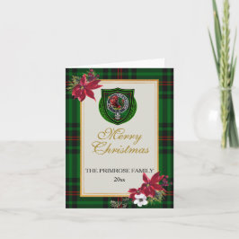 Primrose Scottish Clan Tartan & Crest カード