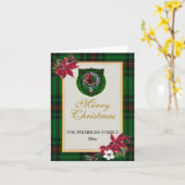 Primrose Scottish Clan Tartan & Crest カード (黄色い花)