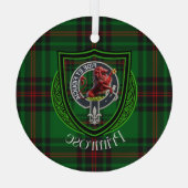 Primrose Scottish Clan Tartan & Crest ガラスオーナメント (裏面)