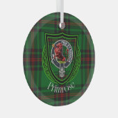 Primrose Scottish Clan Tartan & Crest ガラスオーナメント (正面右)
