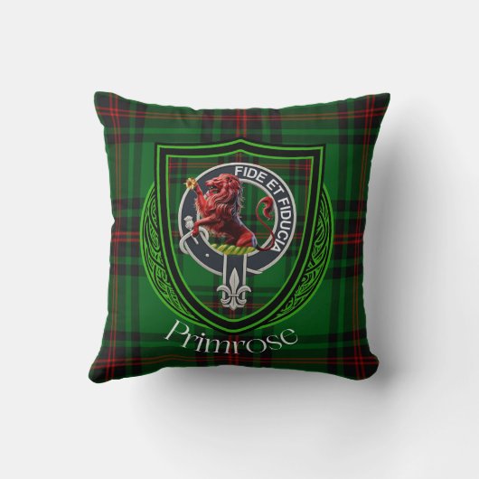 Primrose Scottish Clan Tartan & Crest クッション (裏面)