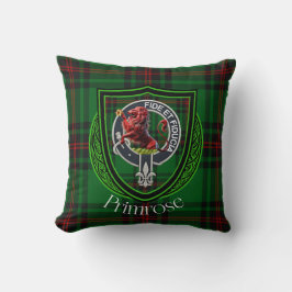 Primrose Scottish Clan Tartan & Crest クッション