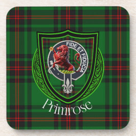 Primrose Scottish Clan Tartan & Crest コースター