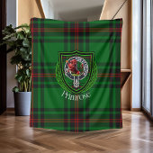 Primrose Scottish Clan Tartan Crest フリースブランケット