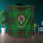 Primrose Scottish Clan Tartan Crest フリースブランケット