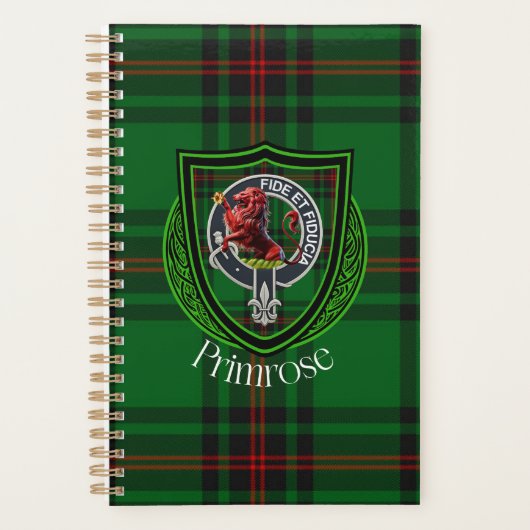 Primrose Scottish Clan Tartan & Crest プランナー手帳 (正面)