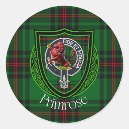 Primrose Scottish Clan Tartan & Crest ラウンドシール