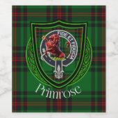 Primrose Scottish Clan Tartan & Crest ワインラベル (シングルラベル)