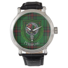 Primrose Scottish Clan Tartan & Crest 腕時計