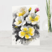 Primrose - Watercolor flowers カード (正面)