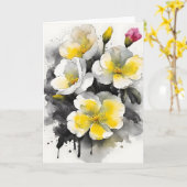 Primrose - Watercolor flowers カード (黄色い花)