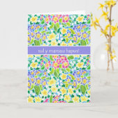 Primroses Mother's Day Card, Welsh Greeting カード (黄色い花)