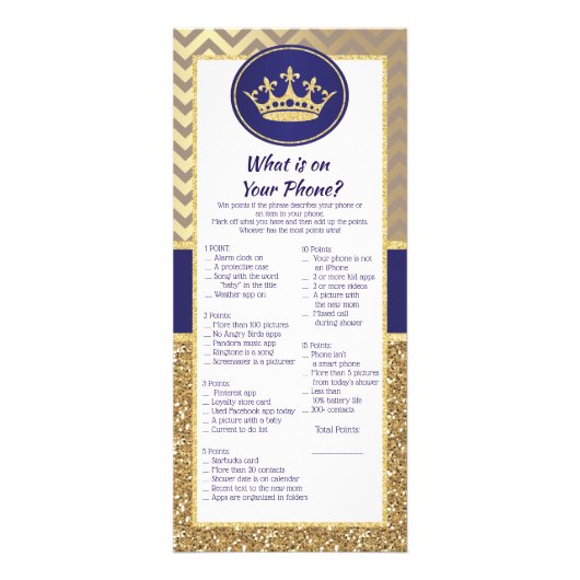 Prince王室の What's on Your Phone Game ラックカード (正面)