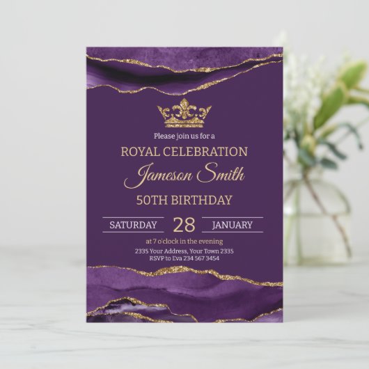 Prince Birthday Royal Purple Gold 招待状 (スタンド正面)