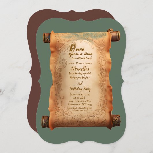 Prince Boys Third Party Birthday Invitation 招待状 (正面/裏面)