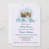 Prince Crown (baby boy) Baby Shower Invitation 招待状 (正面)