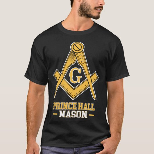 Prince Hall Mason Square and Compasses G Symbol Fr Tシャツ (正面)
