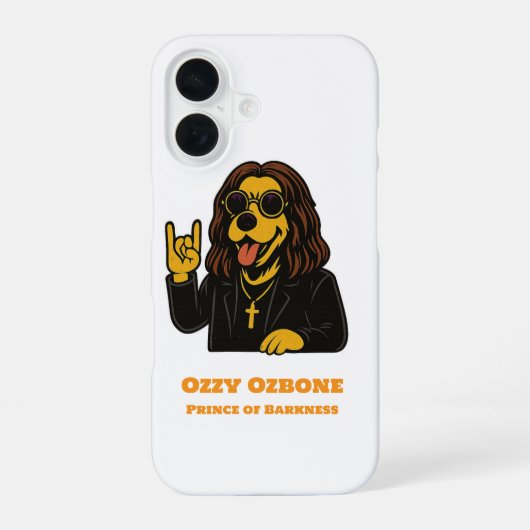 Prince of Barkness Funny Rock Dog Phone Case iPhone 16ケース (裏面)
