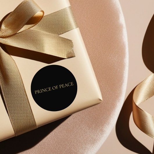 PRINCE OF PEACE Gold Sticker –Christian Christmas ラウンドシール