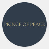 PRINCE OF PEACE – Navy Minimal Christmas Sticker ラウンドシール (正面)