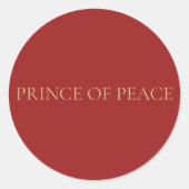 PRINCE OF PEACE Red Minimal Christmas Sticker #4 ラウンドシール (正面)