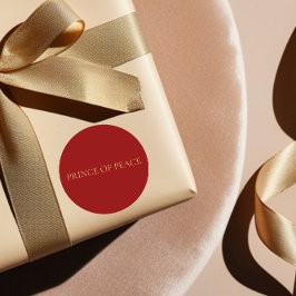 PRINCE OF PEACE Red Minimal Christmas Sticker #4 ラウンドシール