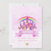 Princess 1st Birthday Invitation Editable Pink 招待状 (裏面)