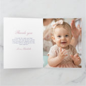 Princess 1st BIrthday Invite, Girl Princess Castle サンキューカード (内部)