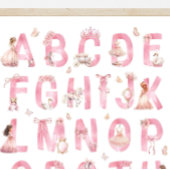 Princess Alphabet ABC Poster Kids Room Decor ポスター
