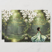 Princess and Frog Sage Green Quinceanera Program (正面/裏面)